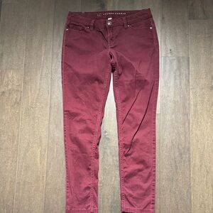LC Lauren Conrad Women's Deep Red Skinny Jeans